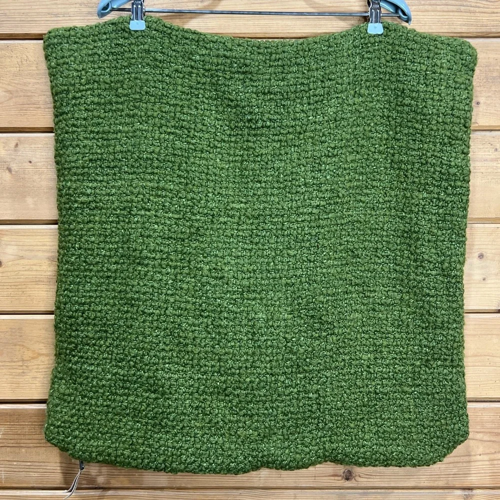 Laura Kim for Crate & Barrel Wool Blend Bouclé Pillow Cover Oregano Green 23”